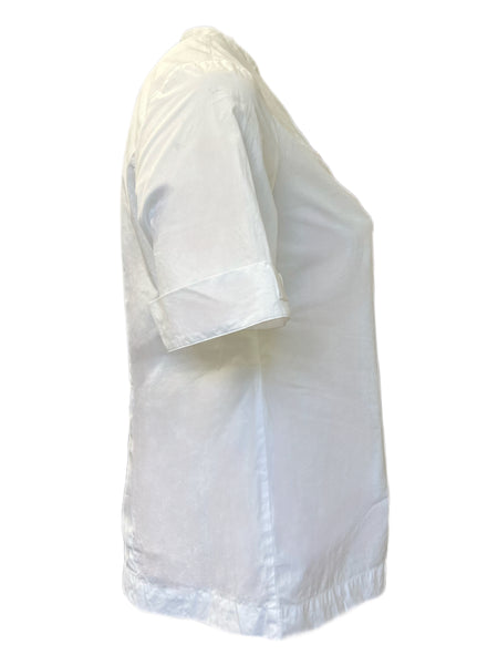 Marina Rinaldi Women's White Brenda Button Down Cotton Shirt Size 12W/21 NWT