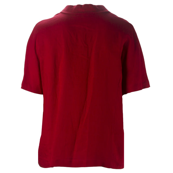 MARINA RINALDI Women's Red Brera Flax Blouse 20W / 29 $295 NWOT