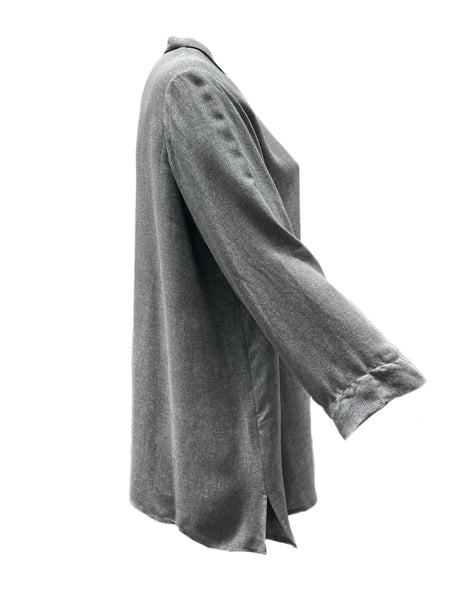 Marina Rinaldi Women's Grey Breve Button Down Shirt NWT