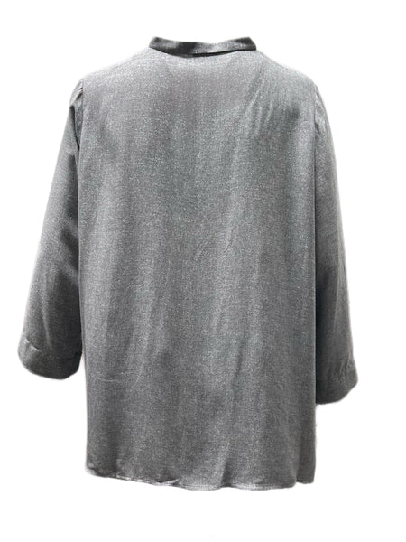 Marina Rinaldi Women's Grey Breve Button Down Shirt NWT