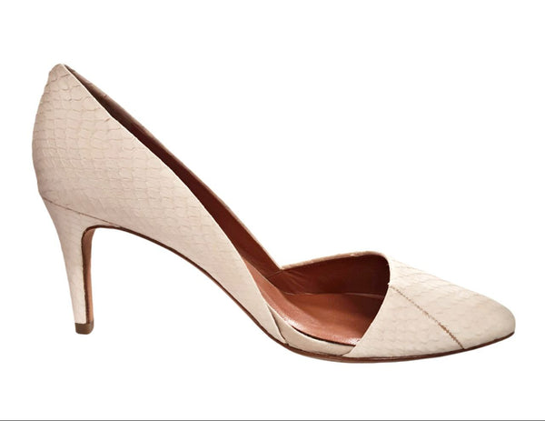 REBECCA MINKOFF Women's Pink Blush Nubuck Snake Brie Heels #M1170252 7.5 NWB