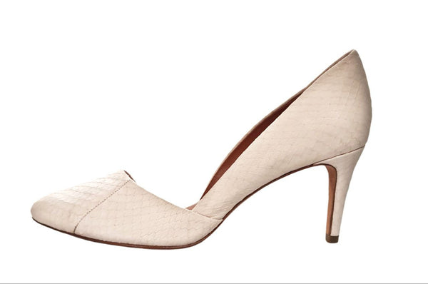 REBECCA MINKOFF Women's Pink Blush Nubuck Snake Brie Heels #M1170252 7.5 NWB