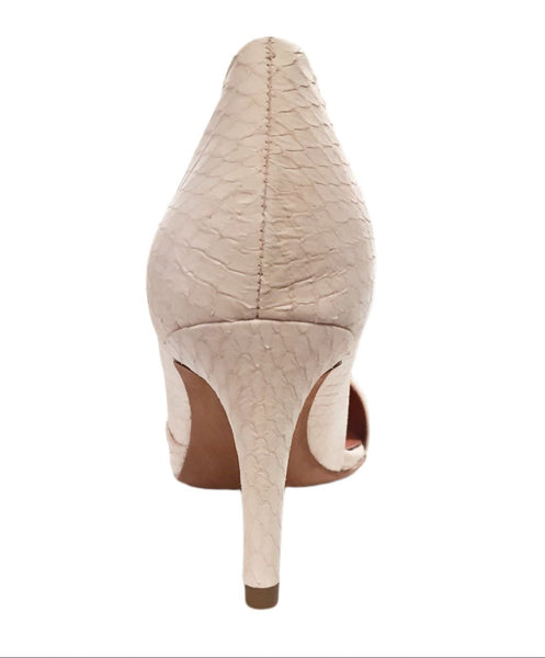 REBECCA MINKOFF Women's Pink Blush Nubuck Snake Brie Heels #M1170252 7.5 NWB