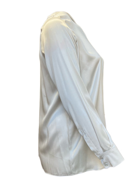 MARINA RINALDI Womens Brigitte Pearl Button Blouse $700 NWT