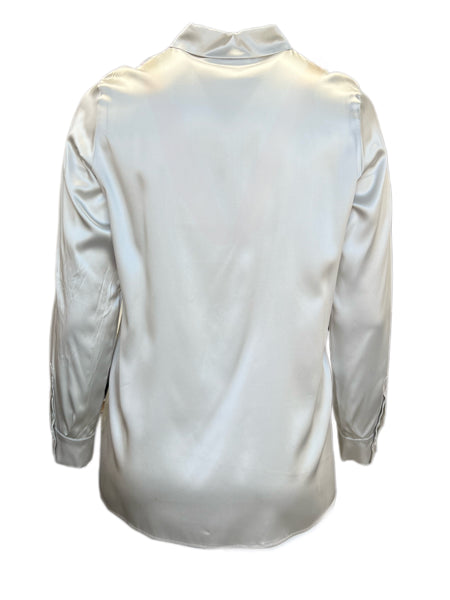 MARINA RINALDI Womens Brigitte Pearl Button Blouse $700 NWT