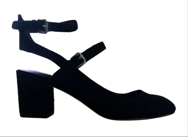 REBECCA MINKOFF Women's Black Kid Suede Brooke Sandals #670600 NWB