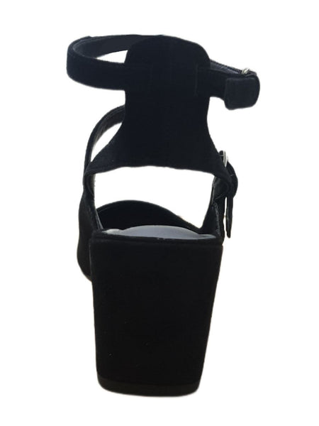 REBECCA MINKOFF Women's Black Kid Suede Brooke Sandals #670600 NWB