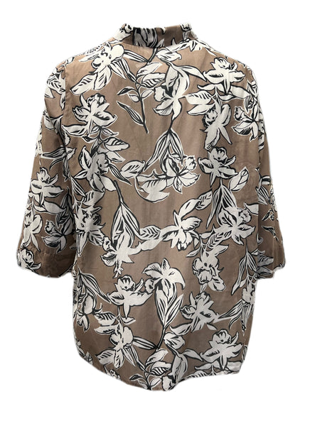 Marina Rinaldi Women's Brown Bucolico Cotton Shirt NWT