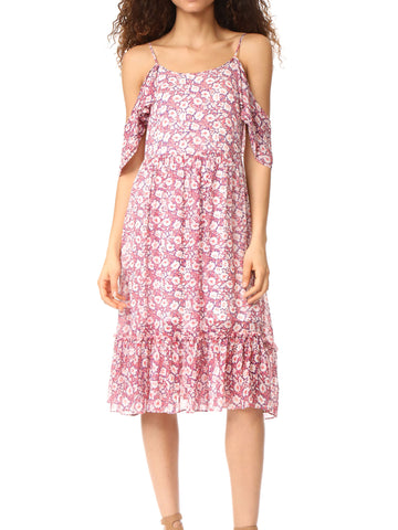 REBECCA MINKOFF Women's Poppy Print Cold Shoulder Buffy Dress $198 NWT