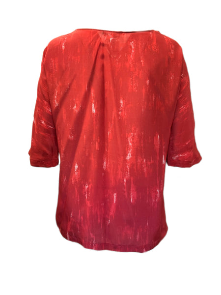 MARINA RINALDI Women's Byte Asymmetric Silk Blouse $1485 NWT