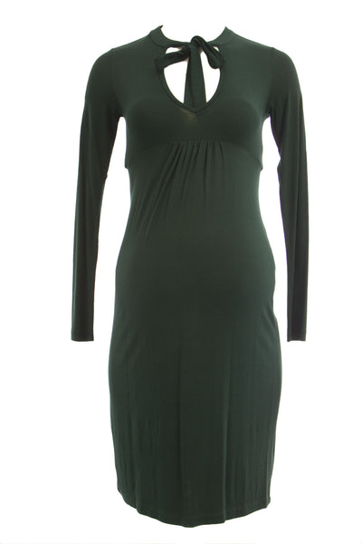 OLIAN Maternity Women's Tie Neck Empire Waist Dress $130 NWT