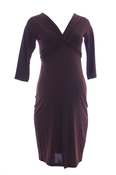 OLIAN Maternity Women's Criss Cross Tie 3/4 Sleeve Dress $139 NWT