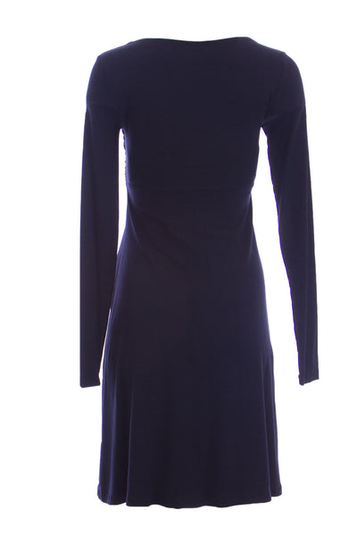 OLIAN Maternity Women's Navy Ruched Front Accent Long Sleeve Dress $145 NWT