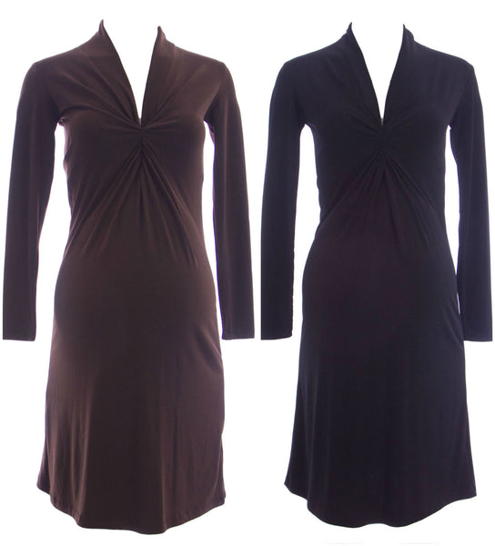 OLIAN Maternity Women's Twist Accent Front Long Sleeve Dress $138 NWT