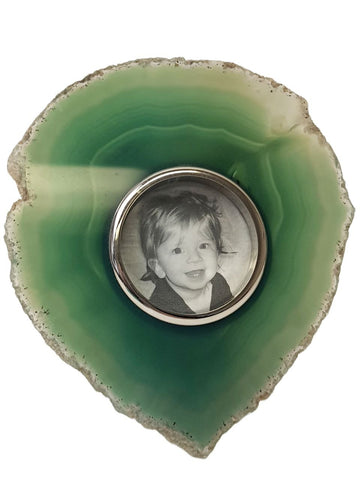 RABLABS Grass Agate Photo Frame #CE004 Approx. L 6" x W 5" NWB