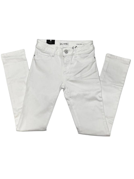 DL1961 Women's Snow Chloe Mid Rise Instasculpt Skinny Jeans NWT