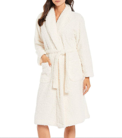 LITTLE GIRAFFE Women's Cream Cozy Stretch Soft Chenille Robe Size 0 NWT