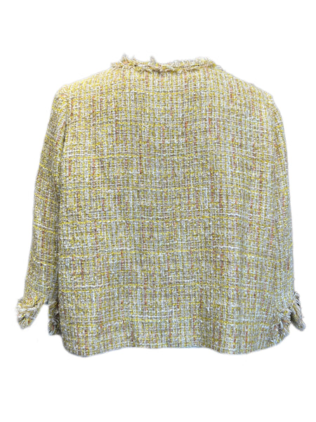 Marina Rinaldi Women's Yellow Cadice Tweed Jacket Size 22W/31 NWT