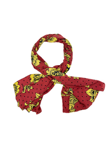 Max Mara Women's Dark Red Caio Floral Print Modal 52x51 Square Scarf One Size