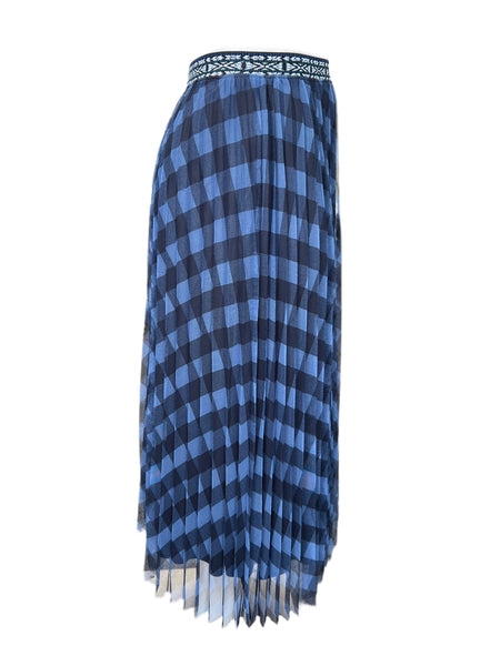 Marina Rinaldi Women's Blue Calamaio A Line Midi Skirt NWT