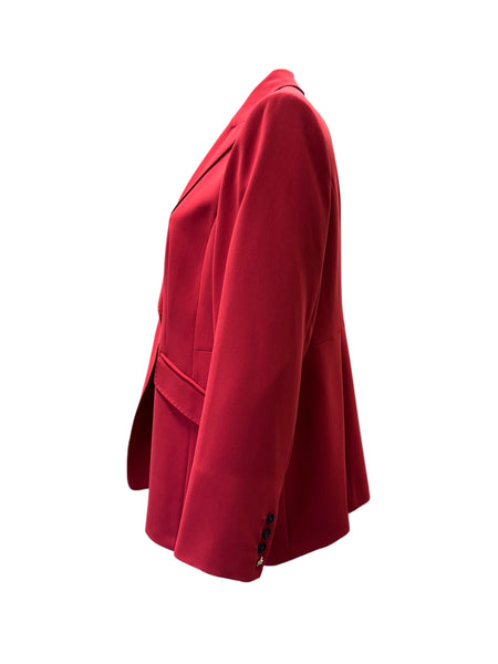 Marina Rinaldi Women's Red Calesse Button Closure Blazer NWT