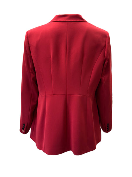 Marina Rinaldi Women's Red Calesse Button Closure Blazer NWT