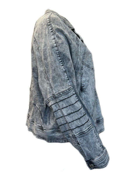 Marina Rinaldi Women's Grey Camaiore Button Closure Denim Jacket NWT