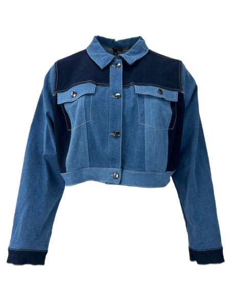 Marina Rinaldi Women's Blue Camera Button Down Denim Jacket