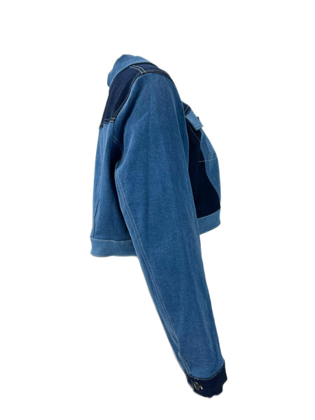 Marina Rinaldi Women's Blue Camera Button Down Denim Jacket