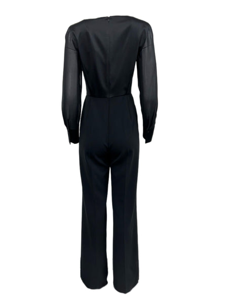 Max Mara Women's Black Camino Embellished Front Jumpsuit Size 6 NWT