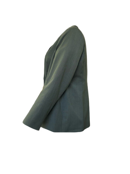 Marina Rinaldi Women's Green Cammeo Button Closure Blazer NWT