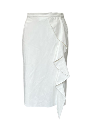Marina Rinaldi Women's White Campana Faux Leather A Line Skirt Size 14W/23