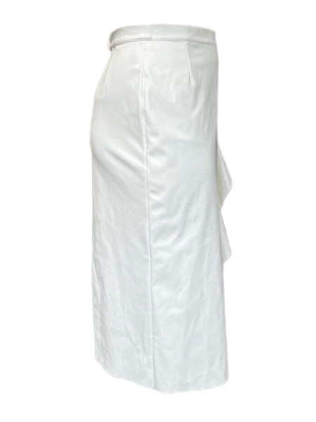 Marina Rinaldi Women's White Campana Faux Leather A Line Skirt Size 14W/23