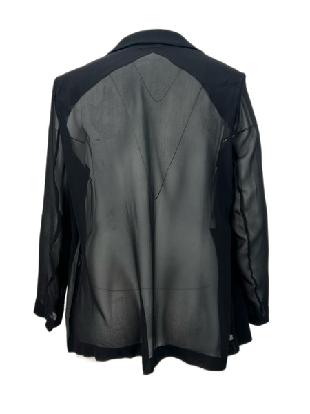 Marina Rinaldi Women's Black Canarie One Button Sheer Blazer NWT