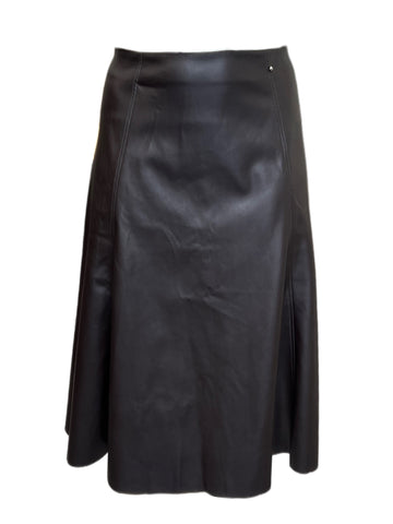Marina Rinaldi Women' Brown Canberra Faux Leather A Line Skirt NWT