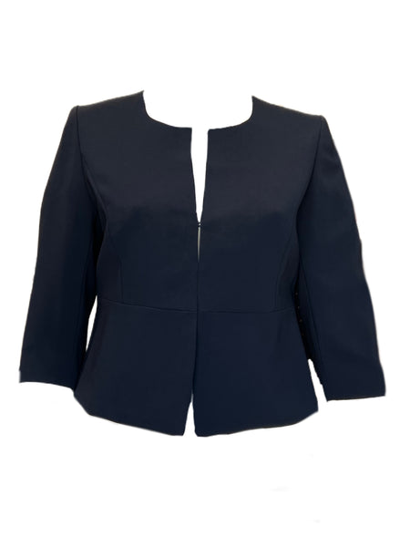 Marina Rinaldi Women's Navy Cancan Hook Closure Jacket NWT
