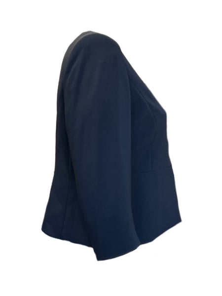 Marina Rinaldi Women's Navy Cancan Hook Closure Jacket NWT
