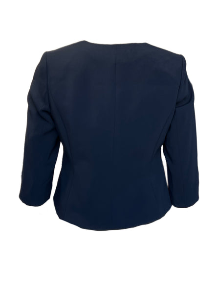 Marina Rinaldi Women's Navy Cancan Hook Closure Jacket NWT