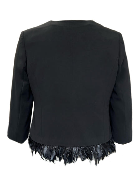 Marina Rinaldi Women's Black Cancan Hook Closure Jacket Size 12W/21 NWT