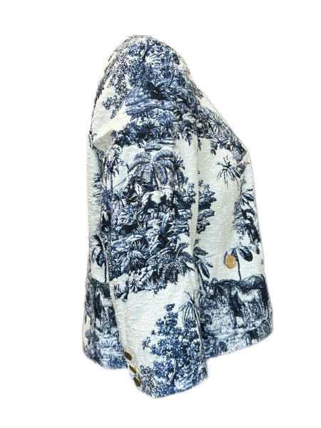 Marina Rinaldi Women's Bianco Cancun Printed Jacket NWT