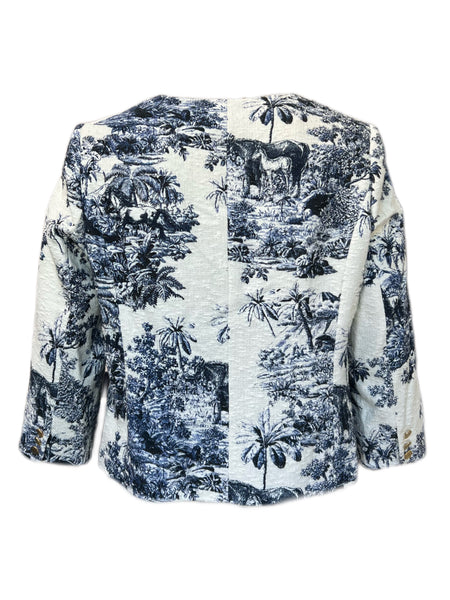 Marina Rinaldi Women's Bianco Cancun Printed Jacket NWT