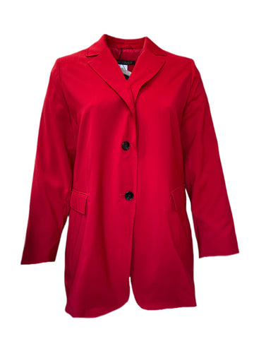 Marina Rinaldi Women's Red Candela Virgin Wool Blazer NWT
