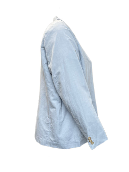 Marina Rinaldi Women's Blue Candela Cotton Blended Blazer NWT