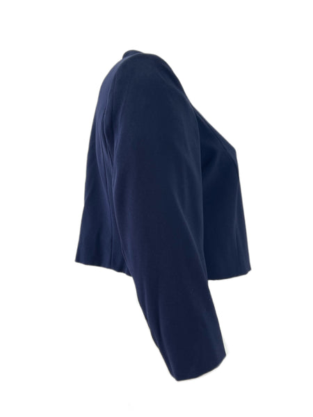 Marina Rinaldi Women's Navy Candela Open Front Blazer NWT