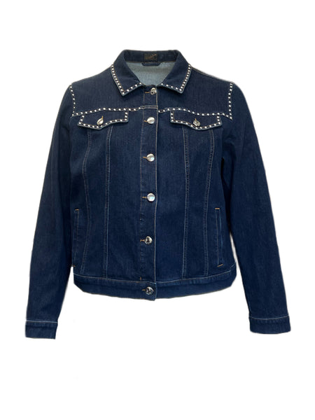 Marina Rinaldi Women's Blue Canguro Button Closure Jacket NWT