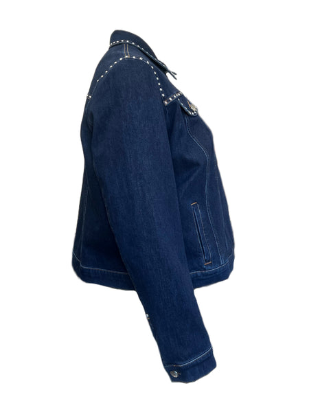 Marina Rinaldi Women's Blue Canguro Button Closure Jacket NWT