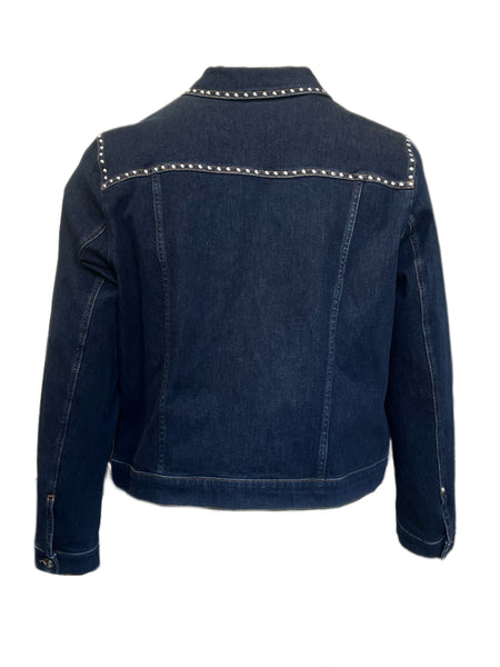 Marina Rinaldi Women's Blue Canguro Button Closure Jacket NWT