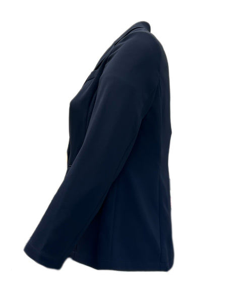 Marina Rinaldi Women's Navy Cannes Button Front Blazer NWT