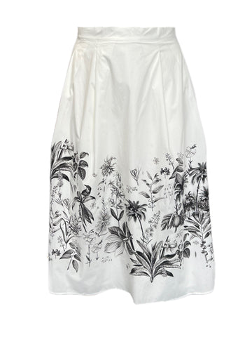 Marina Rinaldi Women's White Canyon Cotton A Line Skirt NWT