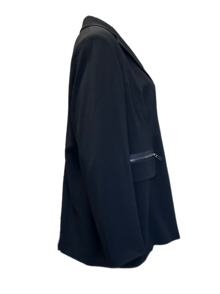 Marina Rinaldi Women's Black Canzone Zipper Closure Jacket NWT